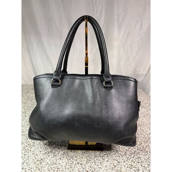 Betsey Johnson Black Bow Satchel Bag with Floral Interior Medium - Picture 2 of 11